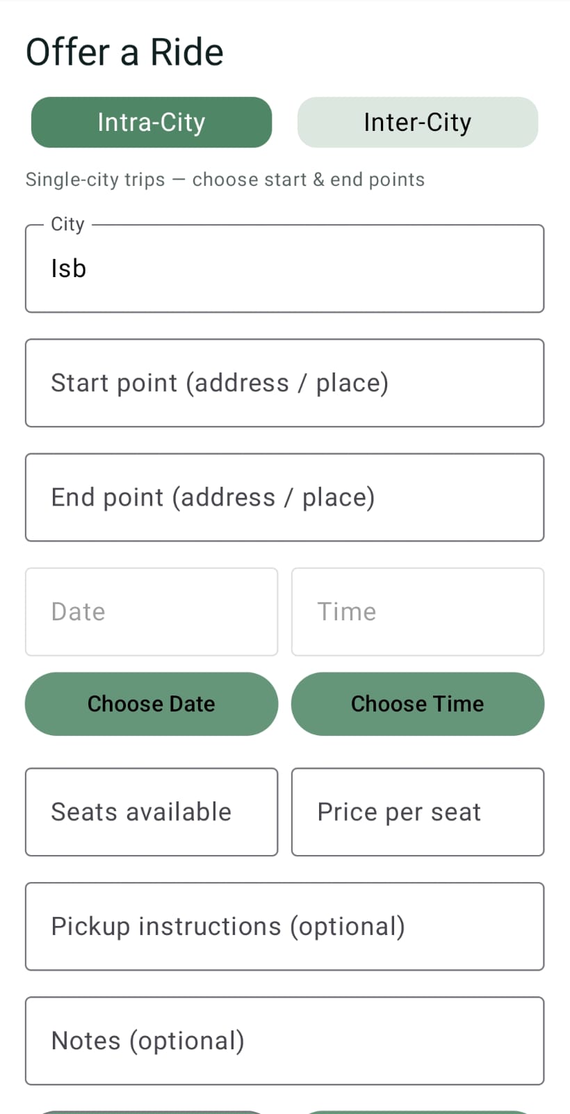 Chalo Sath app screen 2