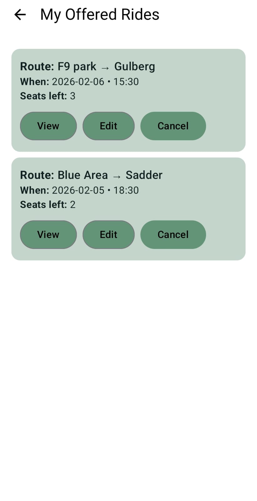 Chalo Sath app screen 3