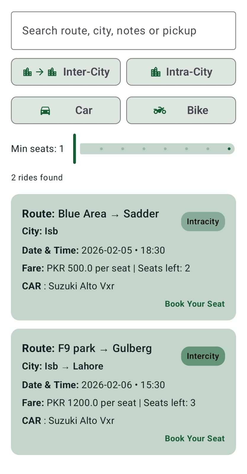 Chalo Sath app screen 4