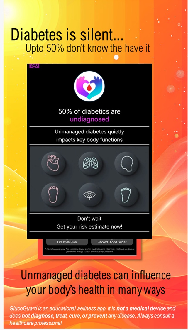 Gluco Guide app screen 1