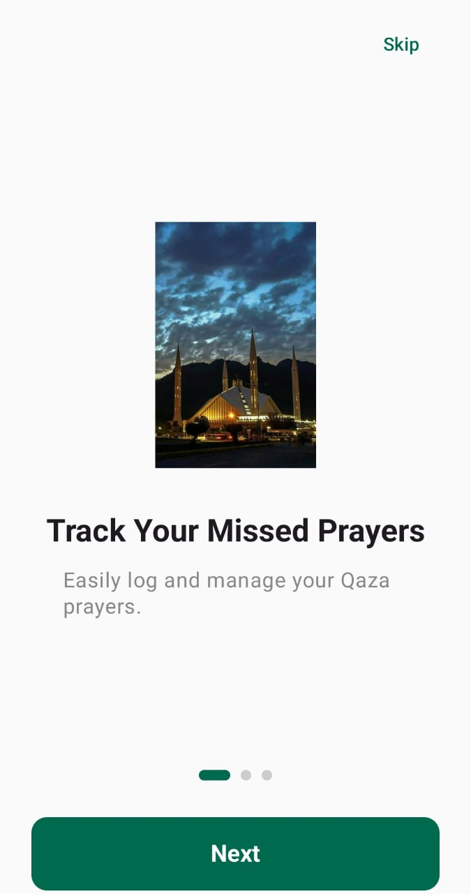 Qaza Namaz app screen 1