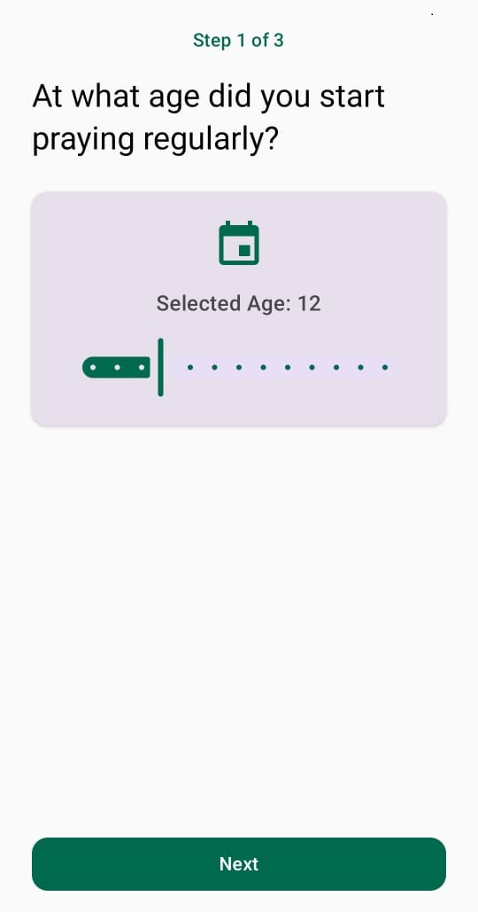 Qaza Namaz app screen 2